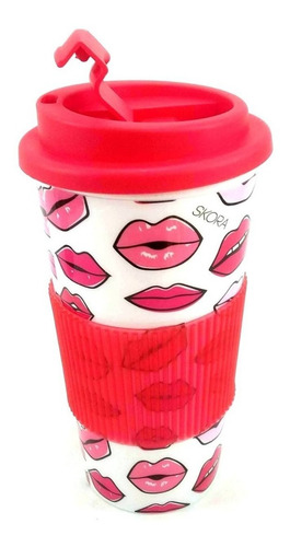 Imagen 2 de 9 de Vaso Termico Plastico Antideslizante Kiss Skora 450 Ml