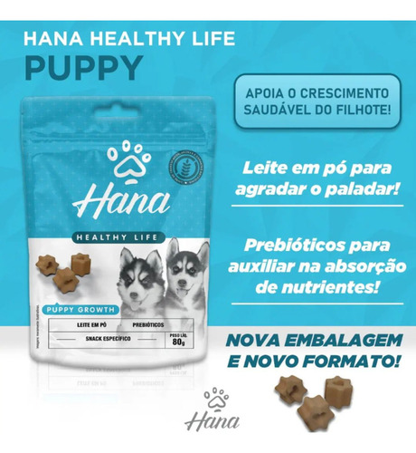 Petisco Hana Snacks Cães Puppy Growth Support 80g