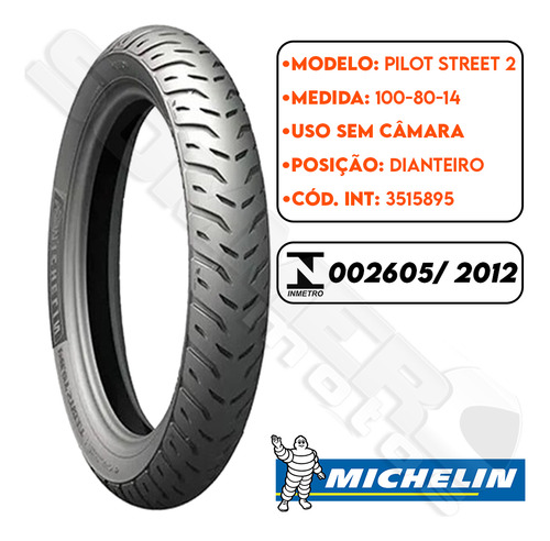 Pneu Dianteiro Pcx 150 2019 A 2022 100-80-14 Michelin
