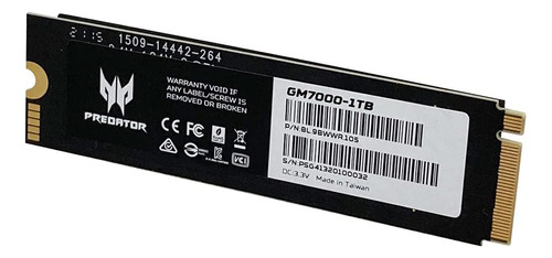 Ssd Acer Predator Gm7000 1tb Pcie Nvme Gen4 M.2 2280 3d Nand