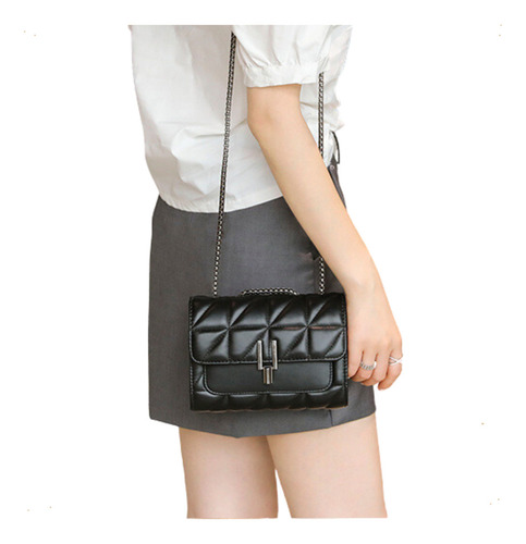 Cartera Mini Bag Mujer Diseño Sobre Calidad Color Negro
