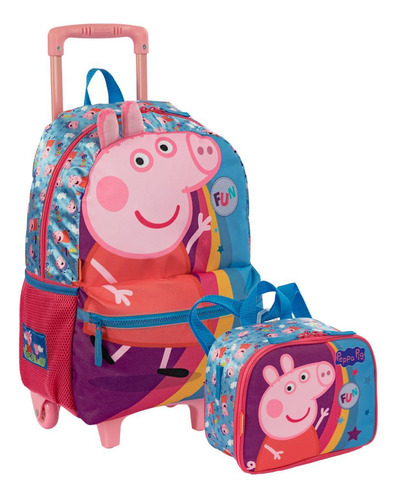 Mochila Peppa Pig Com Lancheira - Rosa - Sestini