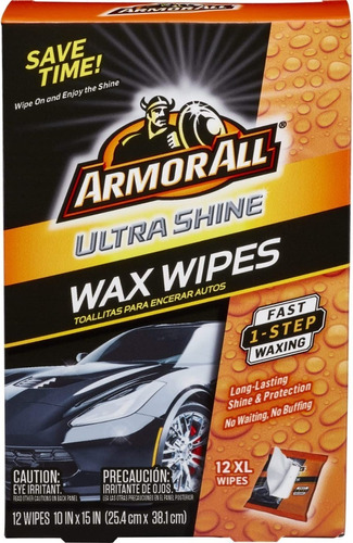 Armor All Ultra Shine -toallitas De Cera 12 Toallitas