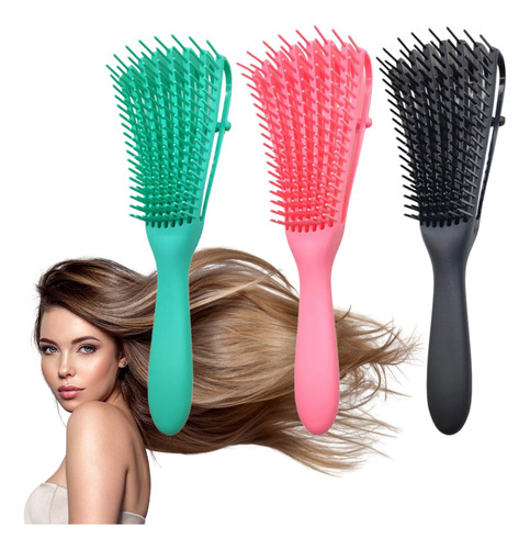 Cepillo De Cabello Desenredar El Cabello Rizado Mujeres 3pcs