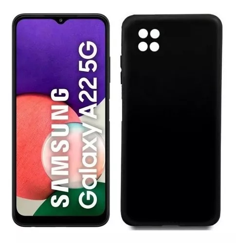Funda Para Samsung A22 5g. De Silicona Color Negro Liso
