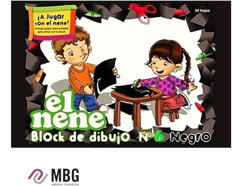 Block  De Dibujo El Nene N°5 24 Hojas Negras