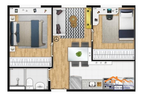 Imagem 12 de 14 de Pin Internacional Guarulhos 2 Dorm 36,09 M² 1 Vaga Carro Descoberta - 20169