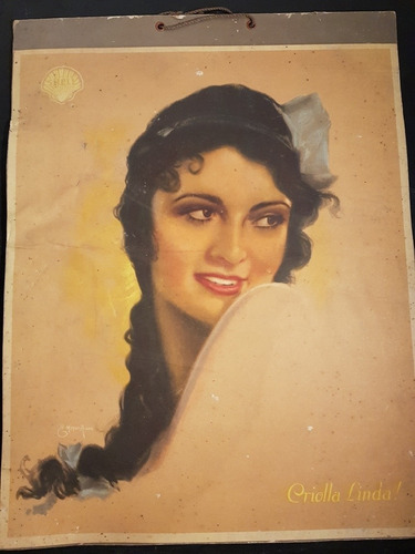 Imagen 1 de 1 de Antiguo Almanaque De Cartón. Criolla Linda. De Shell. 51490