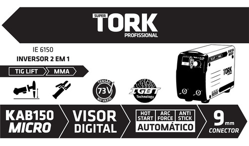 Imagem 4 de 6 de Máquina De Solda Inversora 150a - Kab 150 Micro Super Tork