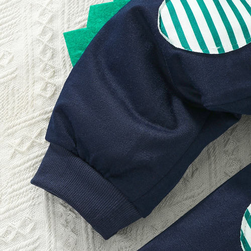 Conjunto De Sudadera Niño Con Diseño De Dinosaurios Y Rayas Verde Limón 2-3 Años