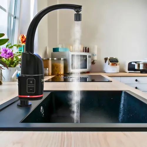 Foto real de Torneira Eletronica Zagonel Touch Prima 5500W Cor Preto 220V