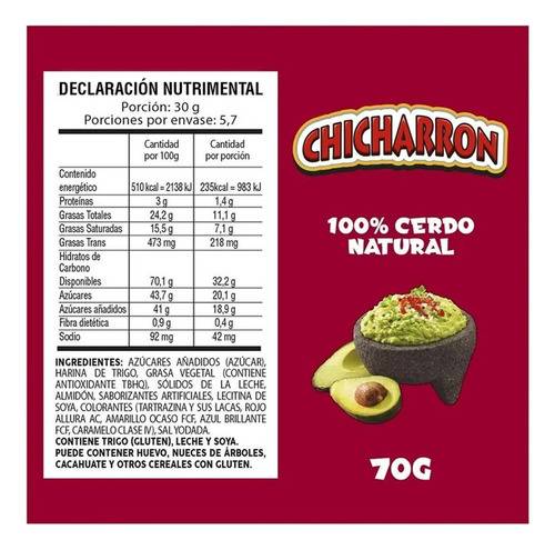 Chicharrón De Cerdo Sabritas 70 G 5 Pzas