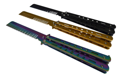 Navaja Peine Modelo Mariposa Balisong Entrenamiento Colores