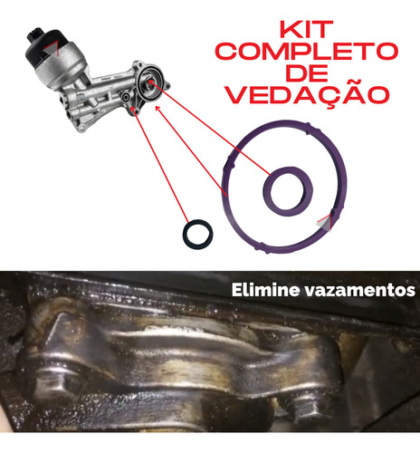 Junta Carcaça Filtro Óleo Peugeot 207 Prese 1.4 1.6 8v 08/15