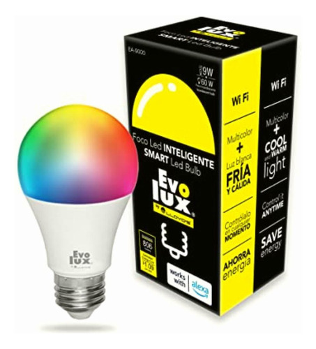 Evolux By Lloyd's Foco Led Inteligente Wifi A19, Multicolor