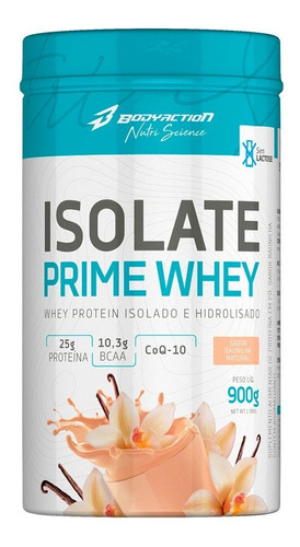 Isolate Prime Whey, 900 g, sin lactosa, aislado con sabor a vainilla de Bodyaction