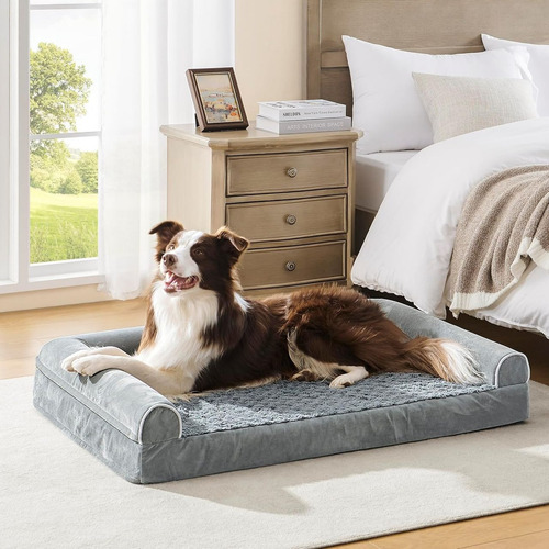 Cama Colcha Colchón Ortopédico Para Mascotas Perro Grande Gris Colchón Ortopédico