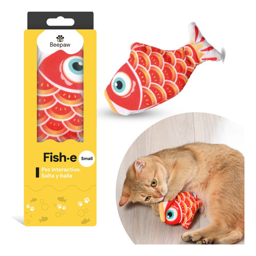Juguete Interactivo Para Gatos Pez Bailarin Fish-e Small Color Naranja