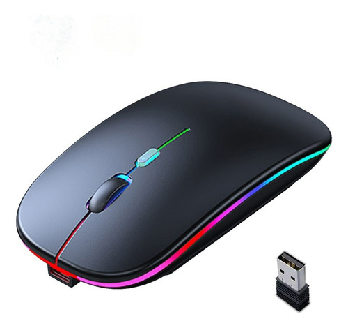 Más Barato Ratón Bluetooth Recargable Ergonómico Led Negro