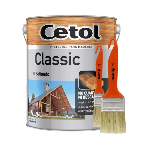 Cetol Classic Satinado 4l + Pinceles N20 Y N10 Ambito