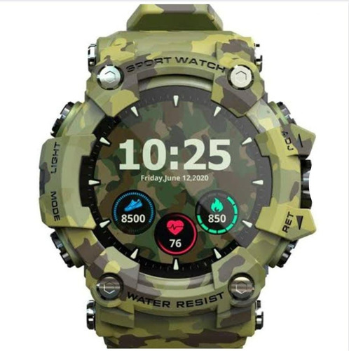 Relógio Masculino Smart Shock Sport Attack - Caixa Camuflado Bisel Verde