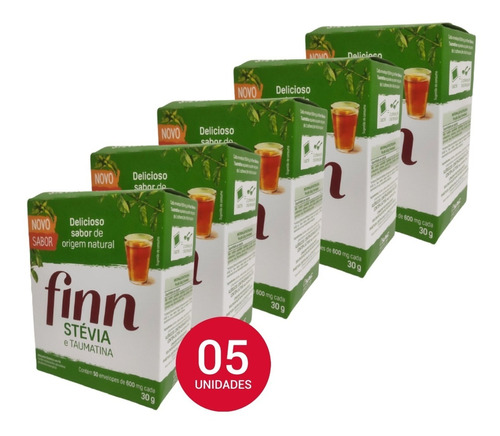 Adoçante Stevia E Taumatina Finn Com 250 Envelopes