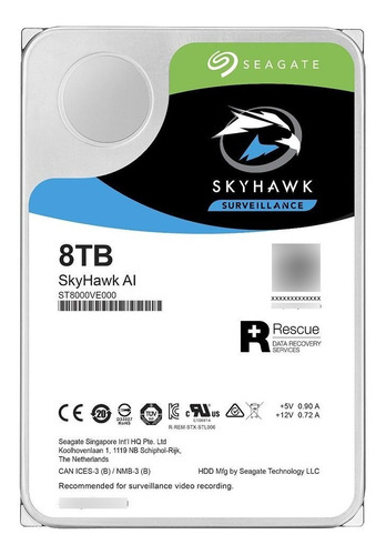 Hdd Desktop Seagate Skyhawk Ai Surveillance 8tb Sata 7200rpm