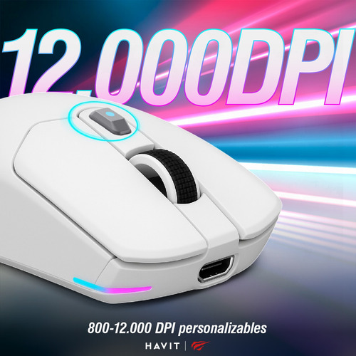 Mouse Gamer Inalámbrico/cable Havit Ms974wb Rgb 12000 Dpi