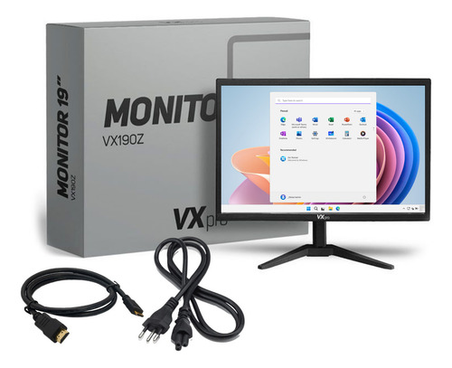 Monitor Gamer VXpro VX190Z 19 Led Wsxga 60hz 5ms Hdmi Vga Cor Preto - Bom (Recondicionado)