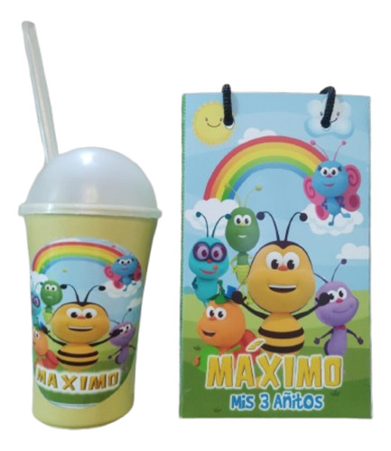 10 Bolsitas + 10 Vasos Milkshake De Bichikids