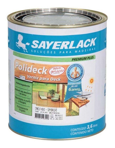 Polideck Verniz P/ Deck Natural 900ml Sayerlack Pack C/ 4
