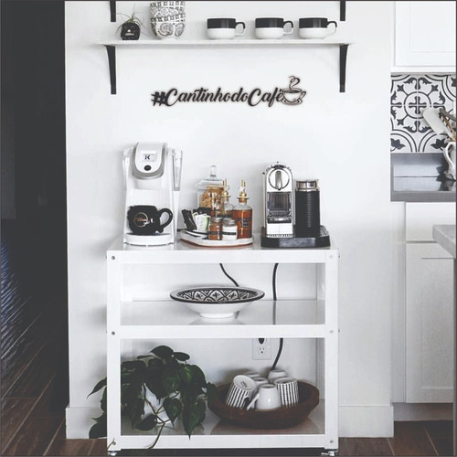 Imagem 2 de 3 de Letra Decorativa, Cantinho Do Café Médio, Pvc 10mm Pintado