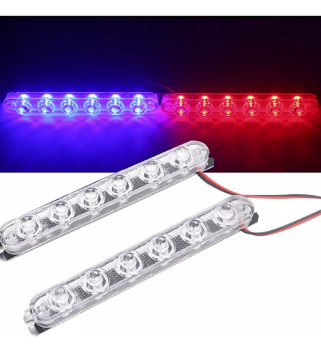 Par De Luces Led Emergencias, Policía Estroboscopicas 6 Led