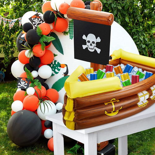Hielera Inflable Modelo Barco Pirata Flotante Para Alberca
