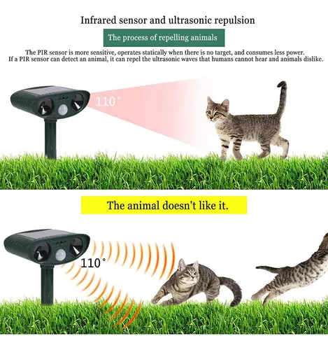 Ahuyentador ultrasónico de gatos, ahuyentador solar de animales