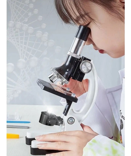 Set Microscopio + Kit De Accesorios 1200x Maletin Plastico