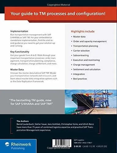Book : Transportation Management With Sap S/4hana Standalon