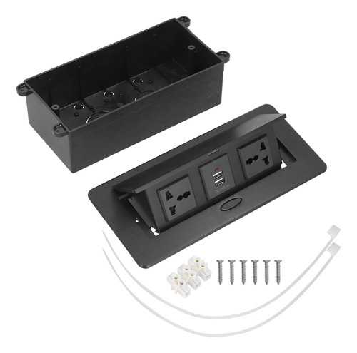 Enchufe Desplegable De Mesa, Toma De Corriente Usb Doble, Co