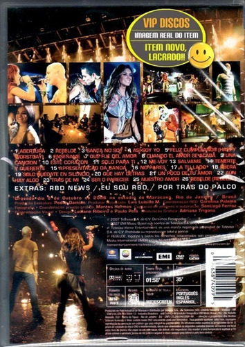 Dvd Rbd Live In Rio Rebelde - Original Lacrado Raro!!
