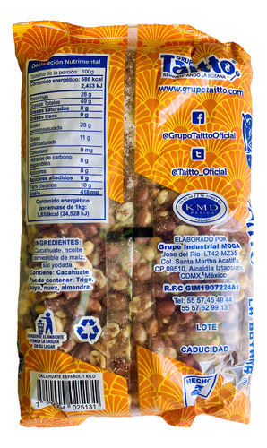 Cacahuate Español Taitto 1 Kg Cacahuate Con Sal Deliciosos