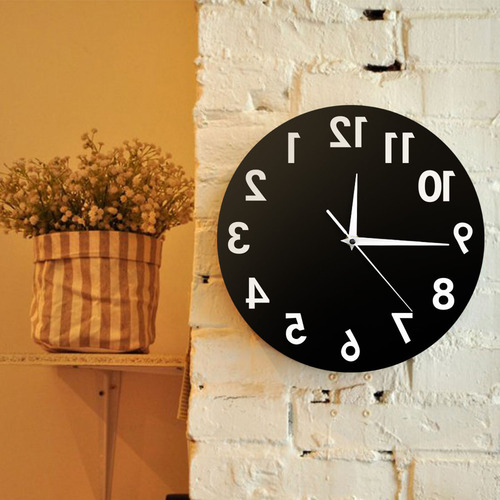 Reloj De Pared M Reverse Clock 5005 Para Sala De Estar, Deco