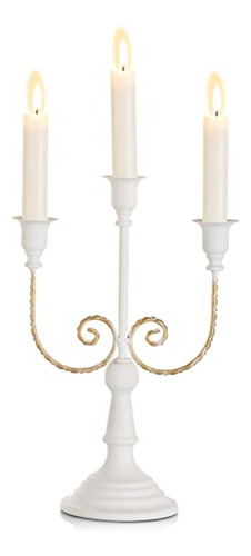 Candelabros Sziqiqi Portavelas Cónico Blanco Para Centro De