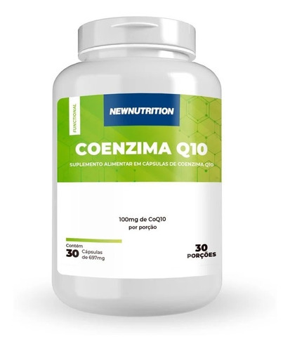 Coenzima Q10 100mg 30 Cápsulas New Nutrition Sabor Natural