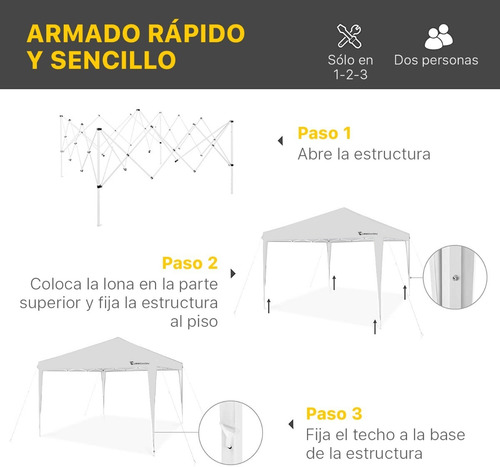 Imagen 5 de 9 de Carpa Toldo 2x2 M Para Negocios Plegable Retráctil Premium