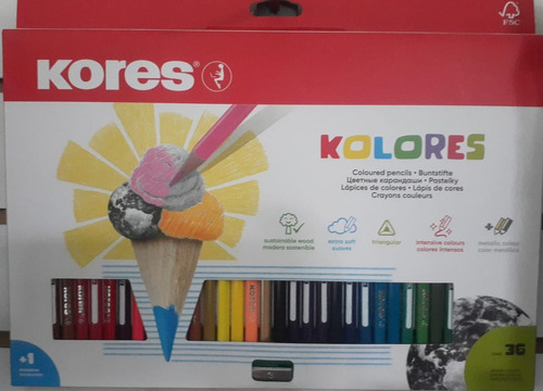 Creyones Kores 36 Colores X Uni