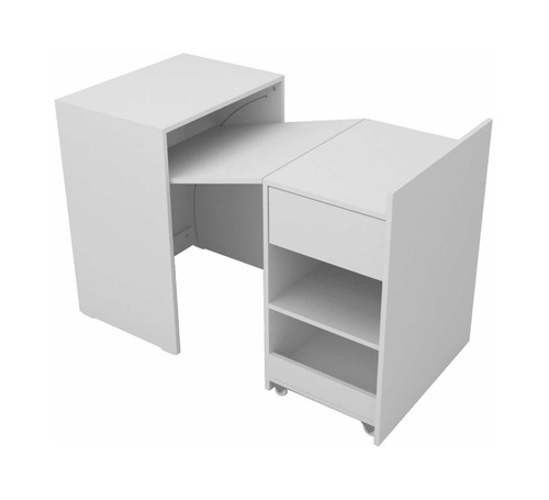 Imagen 2 de 3 de Escritorio Corsa plegable mdf, mdp, melamina, pvc de 140cm x 76cm x 45cm blanco