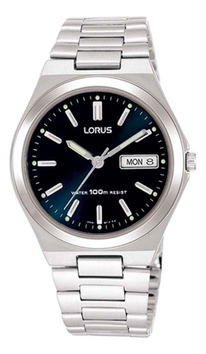 Reloj Lorus  Rxn17bx9 Caballero Acero Clásico Azul