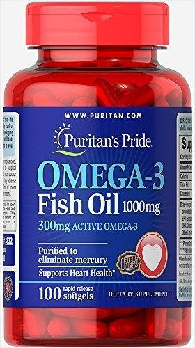 Puritans Pride Omega-3 Aceite De Pescado 1000 Mg, 100