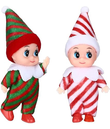 2 Piezas De Muñeca Elfo De Navidad, Pequeños Gemelos En Pan