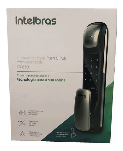 Imagem 4 de 6 de Fechadura Biometria Senha Digital Cartão Intelbras Fr630